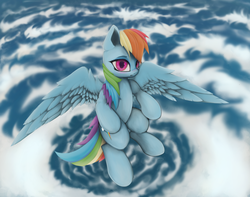 Size: 1272x1000 | Tagged: safe, artist:hitbass, rainbow dash, g4, cloud, cloudy, female, flying, solo, spread wings, wings