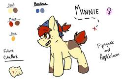 Size: 1500x1000 | Tagged: safe, artist:sapphireshy, oc, oc only, oc:minnie, earth pony, pony, female, filly, offspring, parent:apple bloom, parent:pipsqueak, parents:pipbloom, reference sheet, solo