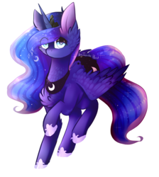 Size: 751x840 | Tagged: safe, artist:twinkepaint, princess luna, alicorn, pony, g4, chest fluff, female, looking at you, raised hoof, simple background, solo, transparent background