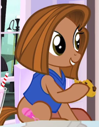 Size: 313x400 | Tagged: safe, screencap, pony, cookie, cropped, food, hoda kotb, ponified, today show