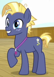 Size: 350x500 | Tagged: safe, screencap, star tracker, earth pony, pony, g4, once upon a zeppelin, adorkable, cropped, cute, dork, freckles, grin, male, smiling, solo, stallion, teenager, trackerbetes