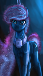 Size: 4340x7568 | Tagged: safe, artist:majorlaughmaster, princess luna, alicorn, pony, g4, absurd resolution, ethereal mane, female, mare, smiling, solo