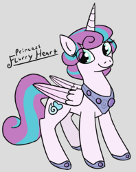 Size: 1375x1738 | Tagged: safe, artist:heretichesh, princess flurry heart, alicorn, pony, 30 minute art challenge, female, gray background, jewelry, mare, older, older flurry heart, regalia, simple background, solo