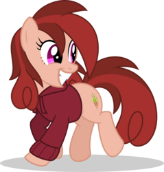 Size: 816x852 | Tagged: safe, artist:mlp-trailgrazer, oc, oc only, oc:cupcake slash, earth pony, pony, clothes, female, hoodie, mare, simple background, solo, transparent background