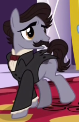 Size: 320x490 | Tagged: safe, screencap, mayor baltimare, earth pony, pony, a royal problem, g4, cropped, edgar allan poe, male, solo, stallion, walking