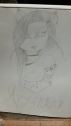 Size: 600x1067 | Tagged: safe, artist:sayoriluna, oc, oc only, oc:aryanne, anthro, bust, photo, portrait, sketch, traditional art