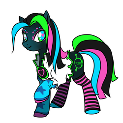 Size: 800x800 | Tagged: safe, artist:vertizontal, oc, oc only, oc:neon brights, g3, g4, design a my little pony contest, g3 to g4, generation leap, solo