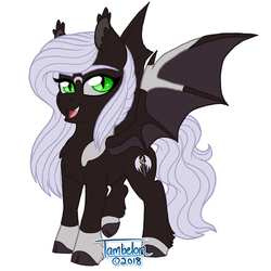 Size: 800x800 | Tagged: safe, artist:tambelon, oc, oc only, oc:lady argent, bat pony, pony, cloven hooves, female, mare, solo