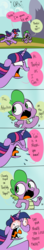 Size: 500x2814 | Tagged: safe, artist:emositecc, spike, twilight sparkle, alicorn, dragon, pony, g4, angry, chase, comic, dialogue, female, imminent spikeabuse, mare, speech bubble, the or saga, twilight sparkle (alicorn), yelling