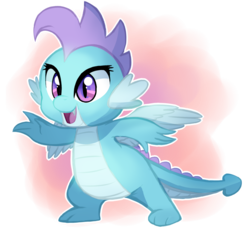 Size: 1024x936 | Tagged: safe, artist:amphleur-de-lys, oc, oc only, oc:krystal the dragon, dragon, feathered dragon, female, simple background, solo, transparent background, wings