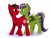 Size: 4210x3163 | Tagged: safe, artist:sinigam41, oc, oc only, oc:cross stitch, oc:grey seeking dusk, bat pony, pony, unicorn, bat pony oc, blushing, gay, goggles, heart, male, red and black oc, scrunchy face, simple background, smiling, stallion, unshorn fetlocks, white background