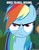 Size: 600x762 | Tagged: safe, edit, edited screencap, screencap, quibble pants, rainbow dash, g4, stranger than fan fiction, image macro, male, meme, memeful.com, reaction image, reference, the shinning, the simpsons, treehouse of horror