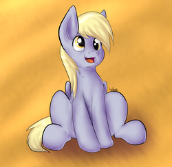 Size: 1326x1295 | Tagged: safe, artist:wave-realm, derpy hooves, pegasus, pony, g4, cute, female, happy, sitting, solo