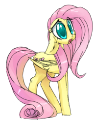 Size: 350x450 | Tagged: safe, artist:yoditax, artist:zapplebow, derpibooru exclusive, edit, fluttershy, pegasus, pony, g4, big eyes, colored, cute, female, floppy ears, mare, open mouth, shyabetes, simple background, solo, transparent background