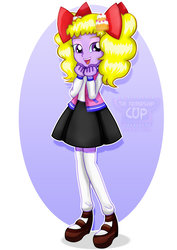 Size: 1600x2263 | Tagged: safe, artist:jucamovi1992, oc, oc only, oc:holiday candy, equestria girls, g4, clothes, female, open mouth, smiling, solo