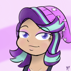 Size: 1200x1200 | Tagged: safe, artist:yakoshi, starlight glimmer, equestria girls, g4, bust, female, human coloration, portrait, solo