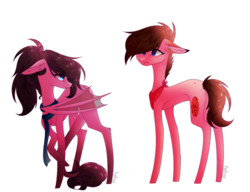 Size: 1300x1000 | Tagged: safe, artist:hyshyy, oc, oc only, oc:kookie, oc:raven, bat pony, earth pony, pony, female, male, mare, simple background, stallion, transparent background