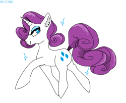 Size: 960x784 | Tagged: safe, artist:8dooter8, rarity, pony, unicorn, g4, female, lidded eyes, smiling, solo, tail wrap