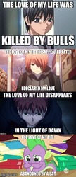 Size: 250x581 | Tagged: safe, artist:stay gold, edit, spike, g4, anime, confession, crying, heartbreak, image macro, meme, reference