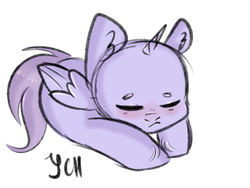 Size: 4000x3000 | Tagged: safe, artist:pesty_skillengton, oc, oc only, pony, chibi, commission, confused, cute, pony sleep, sleeping, solo, your character here