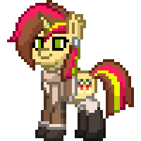 Size: 200x200 | Tagged: safe, oc, oc only, oc:cherry lights, pony, unicorn, pony town, clothes, female, jacket, mare, scarf, simple background, solo, transparent background