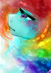 Size: 2149x3035 | Tagged: safe, artist:monochromacat, rainbow dash, pony, g4, female, high res, lidded eyes, mare, solo