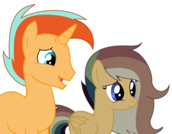 Size: 1600x1240 | Tagged: safe, artist:rainbows-skies, oc, oc only, pegasus, pony, unicorn, female, male, mare, simple background, stallion, transparent background