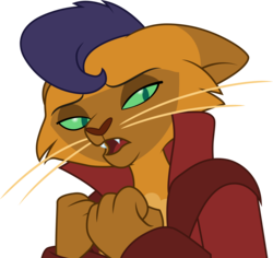 Size: 3177x3000 | Tagged: safe, artist:cloudy glow, capper dapperpaws, abyssinian, cat, anthro, g4, my little pony: the movie, clothes, fangs, floppy ears, high res, i'm the friend you need, male, open mouth, simple background, singing, solo, transparent background, vector, whiskers