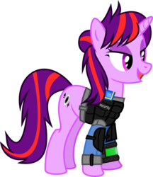 Size: 1280x1483 | Tagged: safe, artist:littlestarwanderer, oc, oc only, oc:gin rummy, pony, unicorn, fallout equestria, fallout equestria: project horizons, clothes, female, mare, open mouth, pipbuck, simple background, solo, transparent background