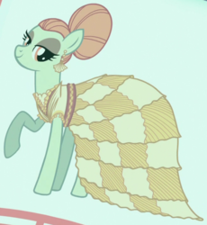 Size: 661x717 | Tagged: safe, screencap, pony, every little thing she does, g4, clothes, cropped, dress, female, mare, model, solo, unnamed character, unnamed pony