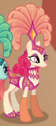 Size: 140x312 | Tagged: safe, screencap, emerald flare, sunset circus, earth pony, pony, g4, viva las pegasus, background pony, burlesque, burlesque dancers, clothes, costume, cropped, female, mare, offscreen character, show mares, showgirl