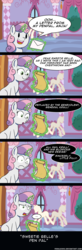 Size: 1280x3900 | Tagged: safe, artist:feralroku, sweetie belle, pony, g4, :o, comic, envelope, female, frown, glowing horn, horn, letter, magic, male, open mouth, reference, smiling, solo, telekinesis, the simpsons