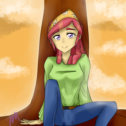 Size: 1500x1500 | Tagged: safe, artist:jaybeaniemags, tree hugger, human, g4, female, humanized, solo, tree