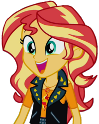 Size: 733x923 | Tagged: safe, artist:thebarsection, sunset shimmer, equestria girls, equestria girls series, g4, clothes, cute, female, geode of empathy, open mouth, shimmerbetes, simple background, solo, transparent background
