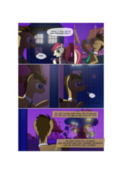 Size: 3541x5016 | Tagged: safe, artist:gashiboka, doctor whooves, roseluck, time turner, earth pony, pony, comic:recall the time of no return, g4, 3d glasses, comic, doctor who, golden oaks library, ponyville, tardis, the doctor