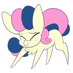 Size: 900x900 | Tagged: safe, artist:dragonpone, derpibooru exclusive, bon bon, sweetie drops, earth pony, pony, g4, 30 minute art challenge, adorabon, blushing, cheek fluff, chest fluff, cute, eyes closed, female, mare, missing cutie mark, nose wrinkle, simple background, solo, transparent background