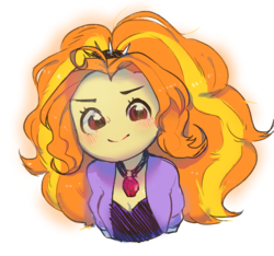 Size: 601x562 | Tagged: safe, artist:kkuyo, adagio dazzle, equestria girls, g4, adoragio, cute, female, gem, looking at you, simple background, siren gem, smiling, solo, transparent background