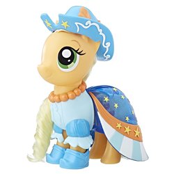 Size: 1500x1500 | Tagged: safe, applejack, earth pony, pony, g4, my little pony: the movie, boots, clothes, cowboy hat, dress, fashion style, hat, irl, jewelry, necklace, photo, see-through, shoes, simple background, solo, toy, white background