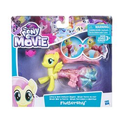 Size: 1500x1500 | Tagged: safe, fluttershy, human, seapony (g4), g4, my little pony: the movie, official, box, clothes, dress, fashion style, hand, irl, irl human, photo, seaponified, seapony fluttershy, simple background, species swap, toy, white background