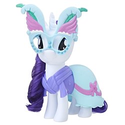 Size: 1500x1500 | Tagged: safe, rarity, pony, g4, my little pony: the movie, clothes, dress, fashion style, irl, mask, photo, simple background, solo, toy, white background