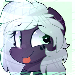 Size: 400x400 | Tagged: safe, artist:lynchristina, oc, oc only, pony, :p, bust, commission, heart eyes, portrait, silly, solo, tongue out, wingding eyes