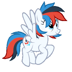 Size: 700x700 | Tagged: safe, artist:comfydove, oc, oc only, oc:retro city, pegasus, pony, animated, commission, cute, female, mare, pagedoll, request, simple background, solo, transparent background