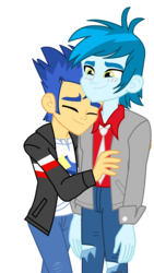 Size: 1445x2568 | Tagged: safe, artist:supermaxx92, flash sentry, thunderbass, equestria girls, g4, gay, height difference, hug, male, shipping, simple background, size difference, smaller male, thunderflash, transparent background, vector