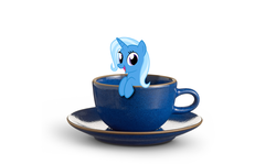 Size: 3600x2151 | Tagged: safe, artist:the smiling pony, edit, editor:moonatik, trixie, pony, g4, cup, cup of pony, female, high res, micro, simple background, solo, teacup, that pony sure does love teacups, vector