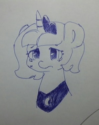 Size: 1836x2304 | Tagged: safe, artist:c0pter, princess luna, pony, g4, crying, cute, female, filly, filly luna, sad, sadorable, sketch, solo, traditional art, woona, younger
