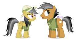 Size: 1000x520 | Tagged: safe, artist:dm29, daring do, quibble pants, pony, g4, simple background, transparent background