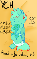 Size: 601x949 | Tagged: safe, artist:wittleskaj, oc, oc only, pony, baby, baby pony, commission, diaper, foal, plushie, sleeping, ych example, your character here