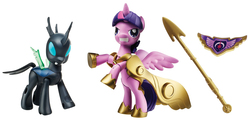 Size: 2000x1000 | Tagged: safe, twilight sparkle, alicorn, changeling, pony, g4, guardians of harmony, irl, photo, simple background, toy, twilight sparkle (alicorn), white background