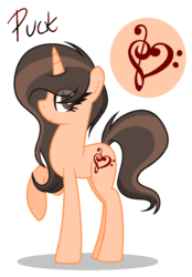 Size: 714x1026 | Tagged: safe, artist:marielle5breda, oc, oc only, oc:puck, pony, unicorn, female, mare, raised hoof, simple background, solo, transparent background