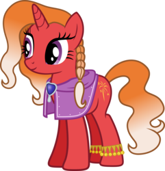 Size: 2410x2500 | Tagged: safe, artist:walrusinc, firebrand, pony, unicorn, g4, my little pony: tails of equestria, anklet, braid, female, high res, mare, simple background, solo, transparent background